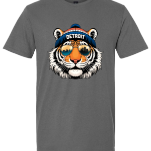 Detroit Tiger Beanie Graphic Tee – Cool Sunglasses Streetwear Shirt